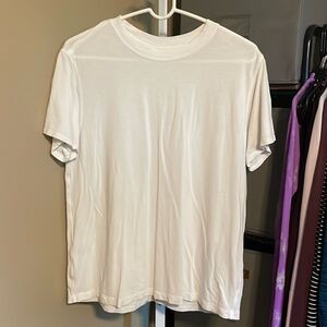 Lululemon All Yours Pima Cotton Short Sleeve T-Shirt P2P 20 Sz 4 White READ 453